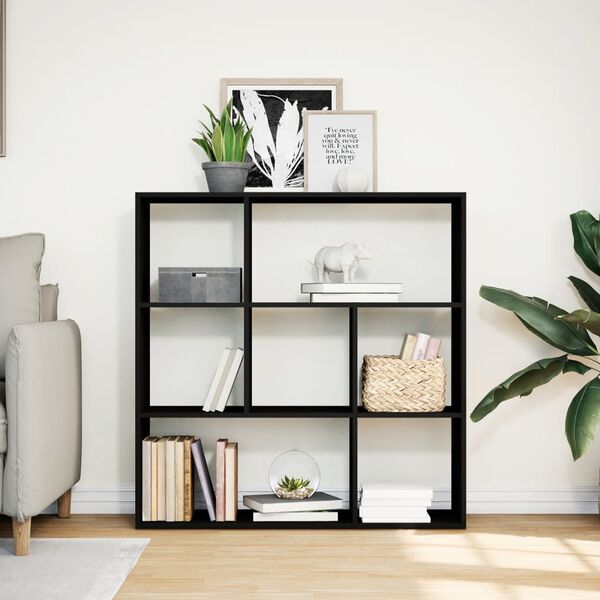 vidaXL Room Divider Bookcase Black Engineered wood Medium