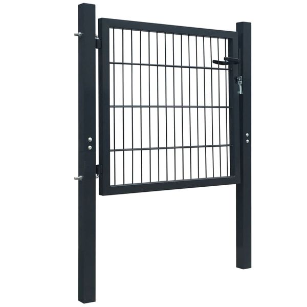 vidaXL 2D Fence Gate (Single) Anthracite Grey 39.4x31.5"
