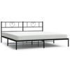 vidaXL Metal Bed Frame without Mattress with Headboard Black 78.7"x78.7"