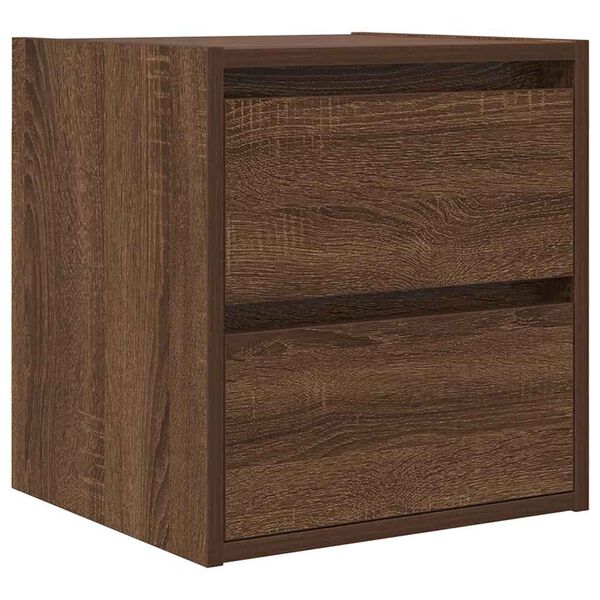 vidaXL Wall-mounted Nightstand Brown Oak Engineered Wood