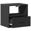 vidaXL Wall-mounted Bedside Cabinet Black Engineered wood, Metal Medium