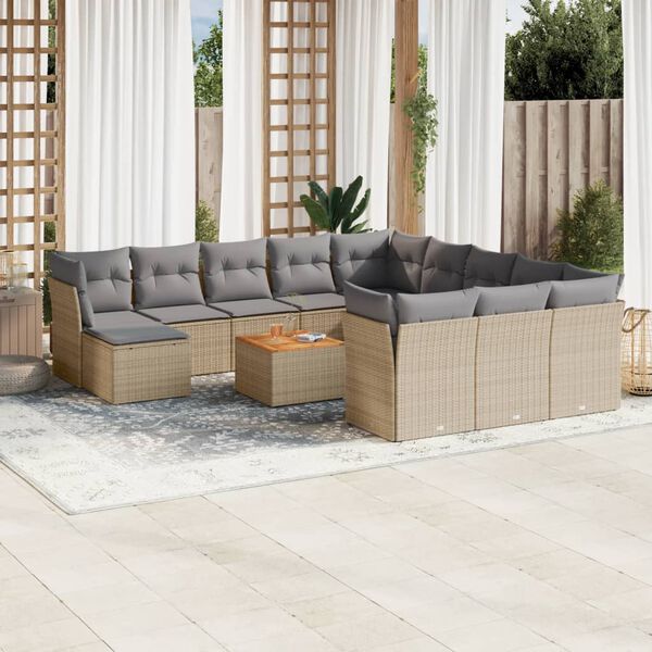 vidaXL Garden Sofa Set Beige