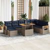 vidaXL 10 Piece Patio Sofa Set with Cushions Gray Poly Rattan Acacia
