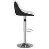 vidaXL Bar Stool Set of 2 White and black Faux leather, chromed steel
