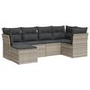 vidaXL Garden Sofa Set Light Gray PE rattan Large Adjustable Feet