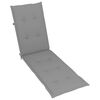 vidaXL Deck Chair Natural wood, Grey cushion