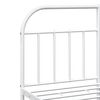 vidaXL Bed Frame White Powder-Coated Steel Double Bed Frame