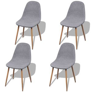 vidaXL Dining Chairs 4 pcs Gray 46 x 55 x 85 cm fabric
