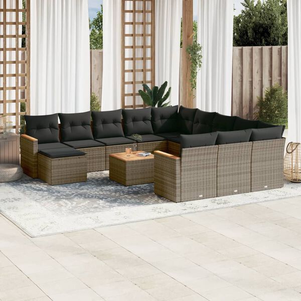 vidaXL Garden Sofa Set Grey