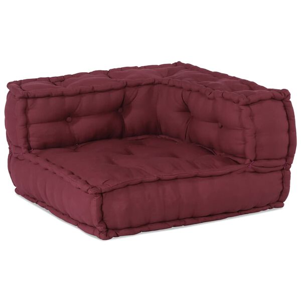 vidaXL Pouffe Maroon 100% cotton 55.1 x 27.6 x 14.2 in Modular Pouffe