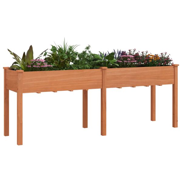 vidaXL Planter Brown Solid fir wood, Non-woven fabric 80 in long Planter