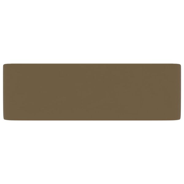 vidaXL Luxury Wash Basin Matt Cream 16.1x11.8x4.7" Ceramic