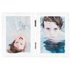 vidaXL Bifold Photo Frame White MDF, PS (polystyrene) 3.9 x 5.9 in