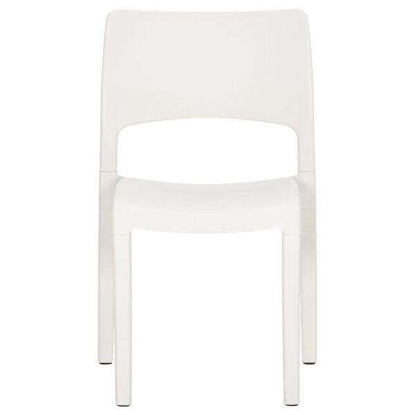 vidaXL Garden Chair Set of 2 White Polypropylene Standard Stackable