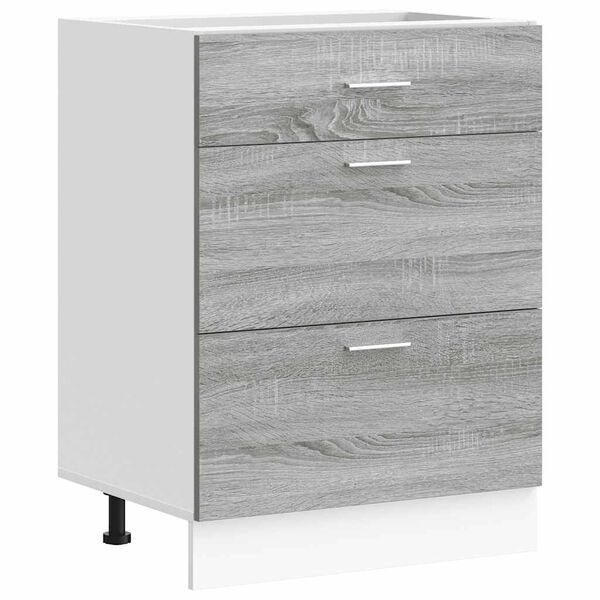 vidaXL Kitchen Base Cabinet Gray Sonoma Engineered Wood Standard