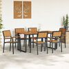 vidaXL Garden Dining Set 7 pcs Black and brown
