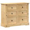 vidaXL Chest Of Drawers Honey Solid pine wood, engineered wood, metal