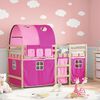 vidaXL Kids'Loft Bed Pink Solid pine wood Large Kids Loft Bed