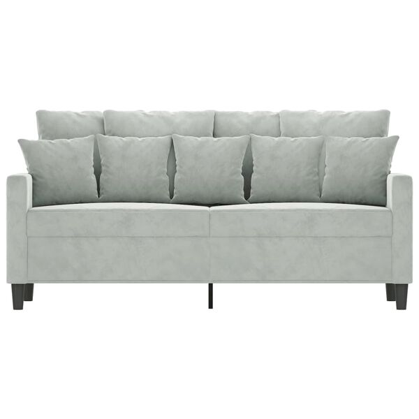 vidaXL 2-seater Sofa Light Grey Velvet (100% polyester), metal, textilene