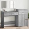 vidaXL Dressing Table Set Grey sonoma Engineered wood, glass Medium