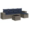 vidaXL 6 Piece Patio Sofa Set with Cushions Gray Poly Rattan