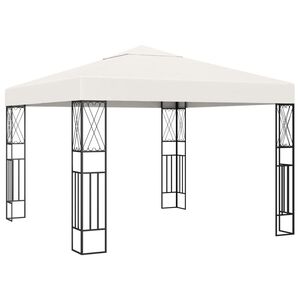 vidaXL Gazebo Cream Polyester 3x3 ft Durable Gazebo Square