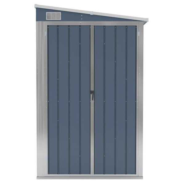 vidaXL Garden Shed Gray Galvanized steel, metal Medium Durable