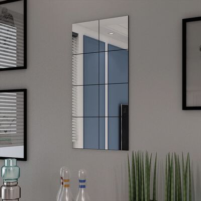 vidaXL Frameless Mirror Tiles Glass 8 pcs 8.1"