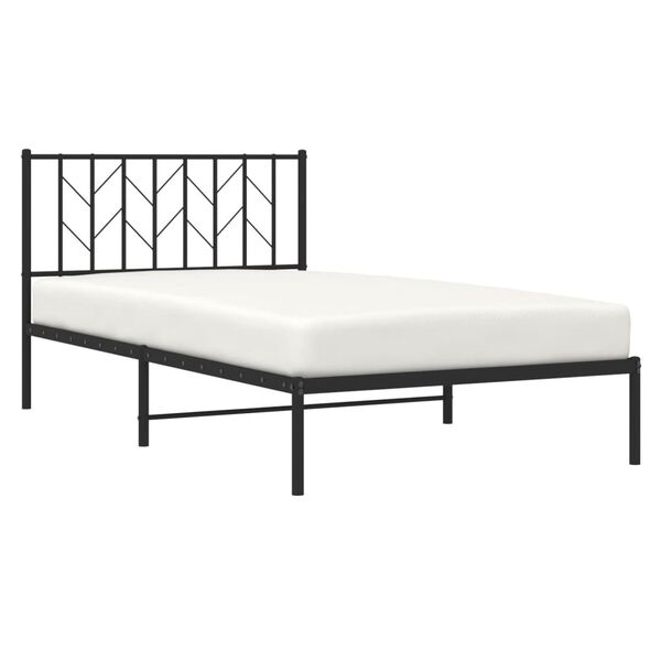 vidaXL Bed Frame Black Powder-coated steel Twin Bed Frame Rectangular