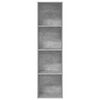 vidaXL Bookcase Concrete Grey Engineered Wood Medium Bookcase