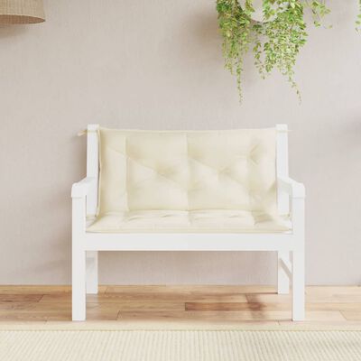 vidaXL Garden Bench Cushions 2pcs Cream White 39.4"x19.7"x2.8" Oxford Fabric