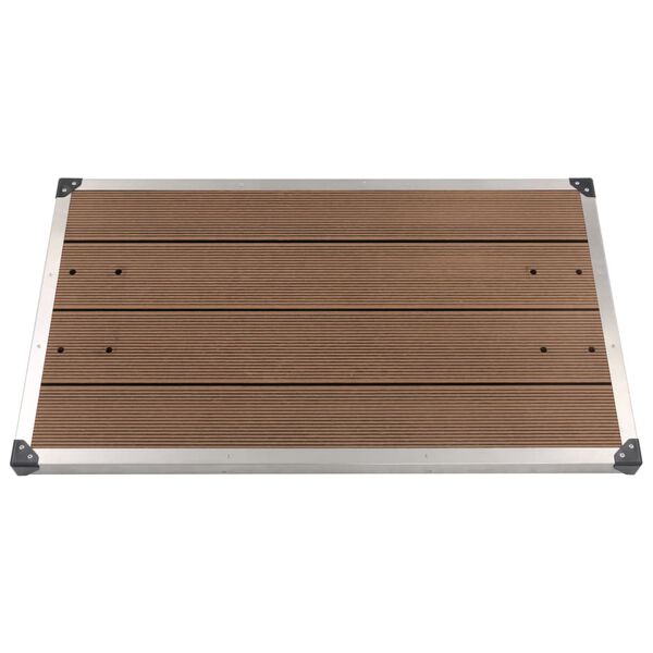 vidaXL Outdoor Shower Tray WPC Stainless Steel 43.3"x24.4" Brown