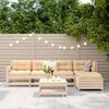 vidaXL Garden Sofa Set Natural Pine Solid Pine Wood Large Modular