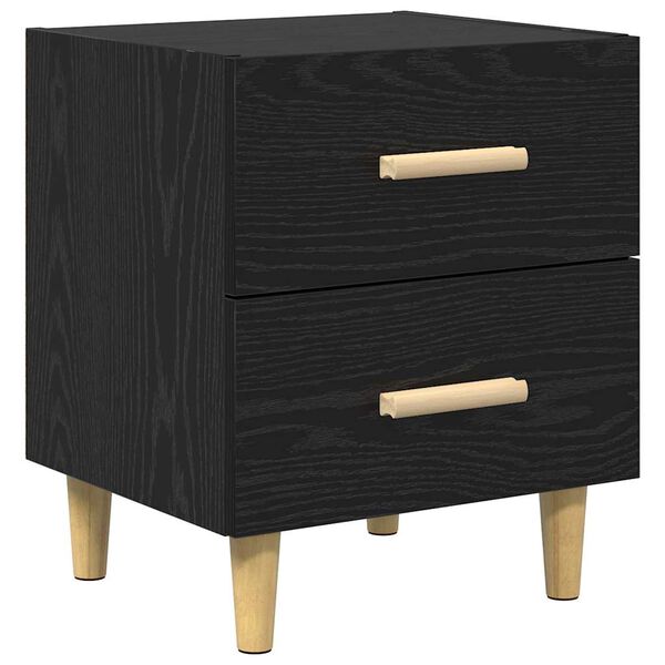 vidaXL Bed Cabinet Black oak 40 x 35 x 47.5 cm Engineered wood