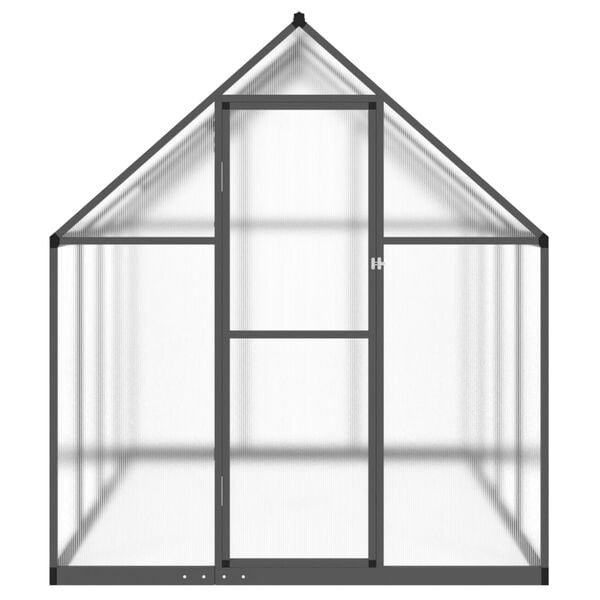 vidaXL Greenhouse Anthracite, Transparent Aluminum, Polycarbonate Large