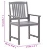 vidaXL Outdoor Dining Set Grey Solid Acacia Wood Medium Durable