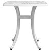 vidaXL Garden Table White Cast Aluminum Small Lightweight Garden Table