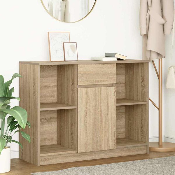 vidaXL Sideboard Sonoma Oak Engineered Wood 39.8 x 13.8 x 29.9 in
