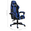 vidaXL Racing Chair Blue and black Faux leather, plywood, steel Medium