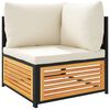 vidaXL Garden Sofa Set Cream White Solid Acacia Wood Medium