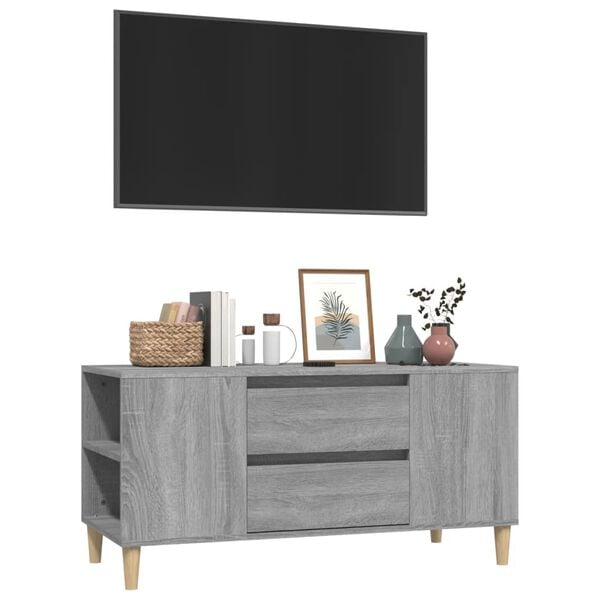 vidaXL TV Cabinet Grey Sonoma Engineered wood Medium TV Cabinet