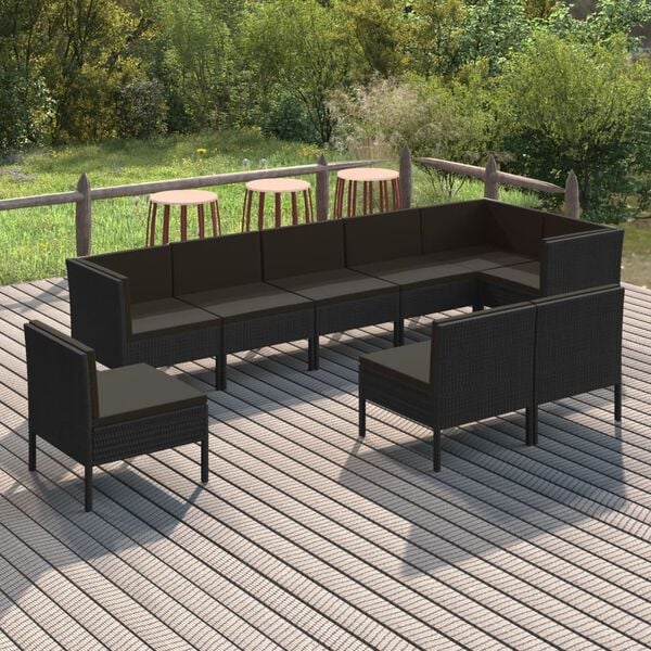 vidaXL Garden Lounge Set Black