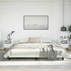 vidaXL Bed Frame With Headboard White Faux leather, plywood, engineered wood