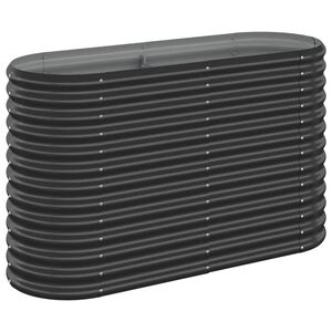 vidaXL Garden Raised Bed Anthracite Powder-coated steel Medium Durable