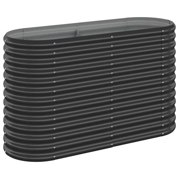 vidaXL Garden Raised Bed Anthracite Powder-coated steel Medium Durable