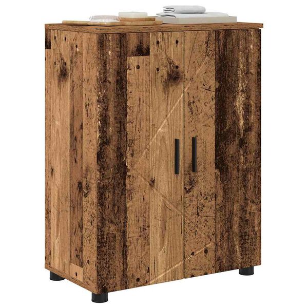 vidaXL Bathroom Cabinet with Storage Old Wood 23.62 x 13.78 x 31.50 in