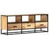 vidaXL TV Cabinet Natural wood with black frame