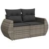 vidaXL Garden Sofa Set Grey PE rattan Large Modular Garden Sofa Set