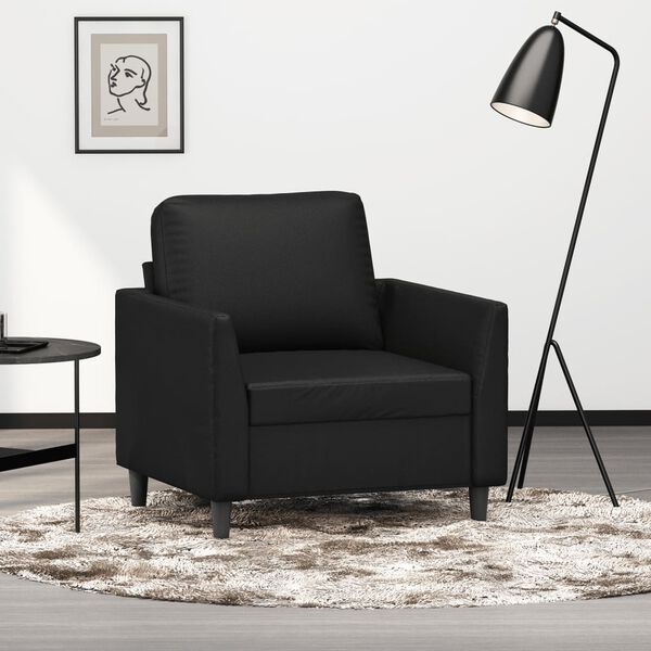 vidaXL Sofa Chair Black Faux leather, metal, foam Single Durable