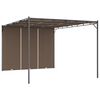 vidaXL Garden Gazebo with Side Curtain 13.1'x9.8'x7.4' Taupe